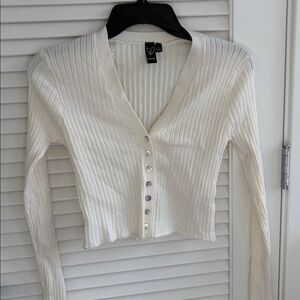 Windsor Cream Ribbed Knit Top